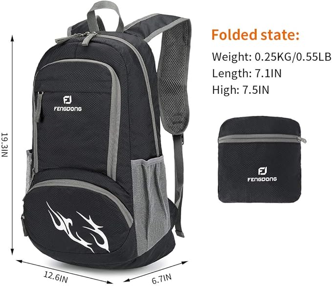 FENGDONG 35L Lightweight Foldable Waterproof Packable Travel Small Hiking Backpack Daypack for men women