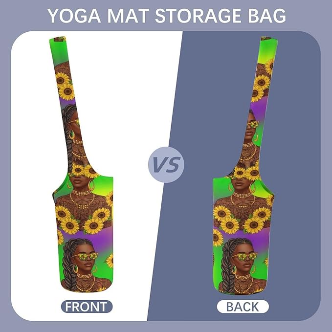 Aiyoolee Single Shoulder Yoga Mat Carrier Bag Portable Spacious with Pocket for Yoga Gym Fitness Travel