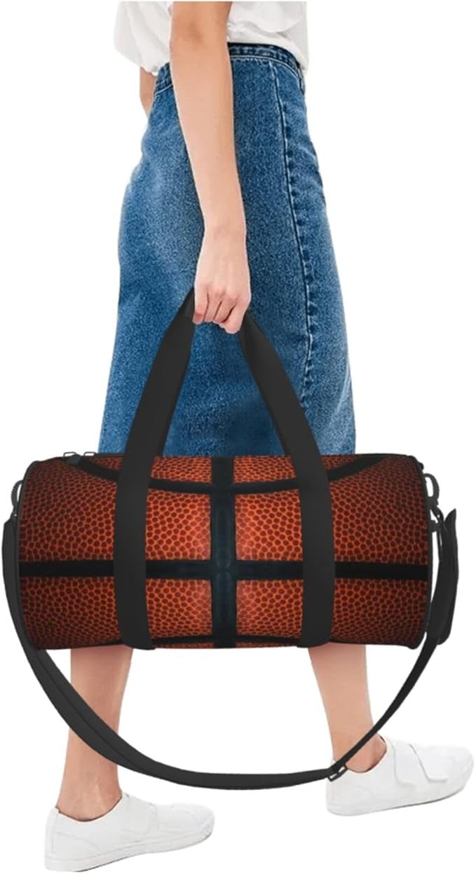 Basketball Ball Sport Appearance Foldable Duffle Bag For Women - Workout Bag For Gym Men - Boy Gym Bag - Girls Small Weekender Duffel Bag - Packable Luggage Bag For Travel Sports