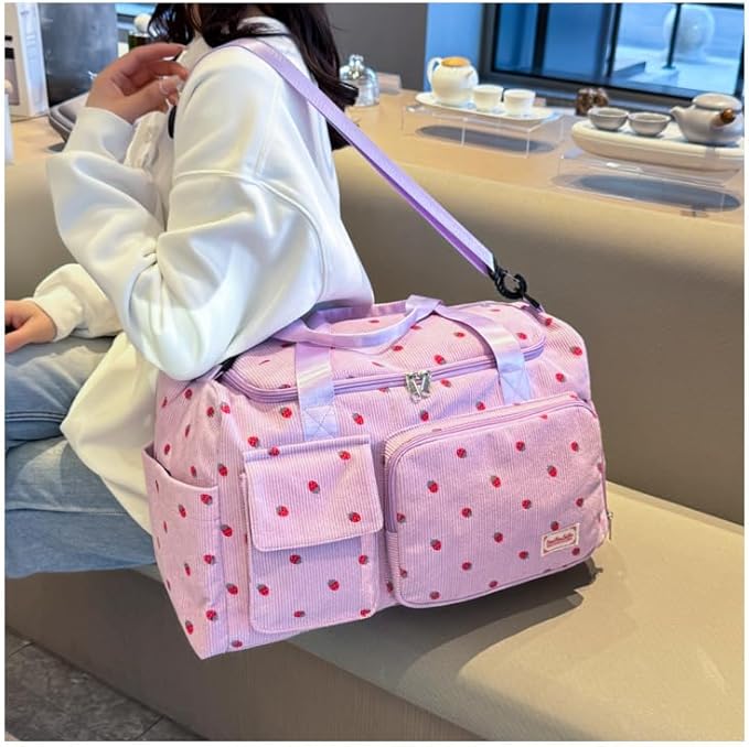 Gym Bag Sport Duffel Overnight Weekender Travel Bag with wet pocket and shoe pocket K05 Purple