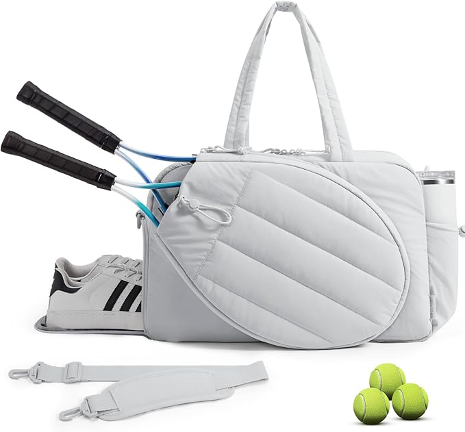 BAGSMART Tennis Gym Bag for Women, Tennis Bag Holds 2 Rackets with Shoe Compartment & Wet Pocket, Sports Duffle Bags fits up to 15.6" Laptop, Women Overnight Weekend Bag