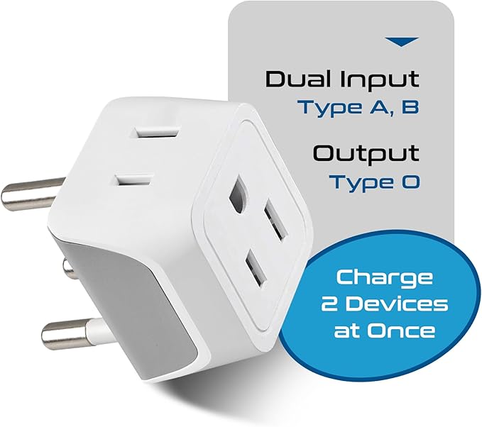Ceptics Thailand Travel Adapter with Dual Usa Input (Type O) Ultra Compact - 3 Pack - Safe Grounded Perfect for Cell Phones, Laptops, Camera Chargers and More (CT-18)