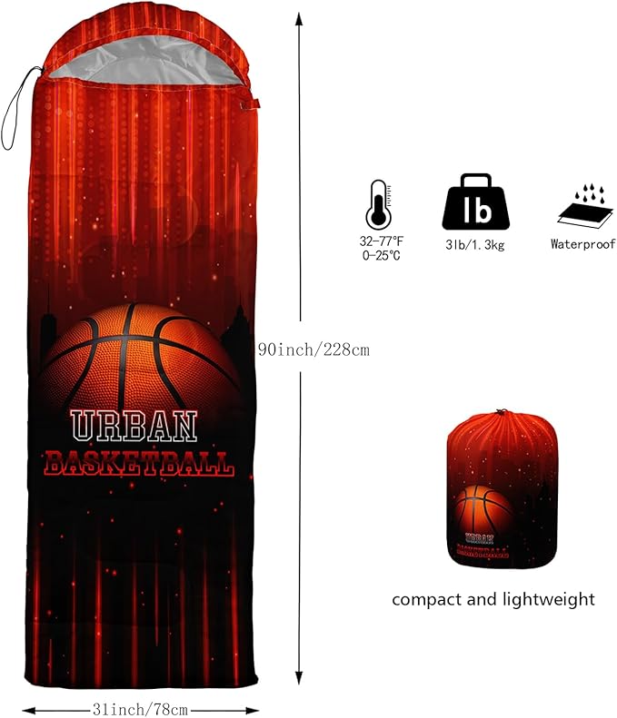 QOOMO Camping Sleeping Bags,3 Season Warm & Cool Weather,Lightweight,Waterproof Sleeping Bags for Adults & Kids,Traveling,and Outdoors,Camping Gear Equipment