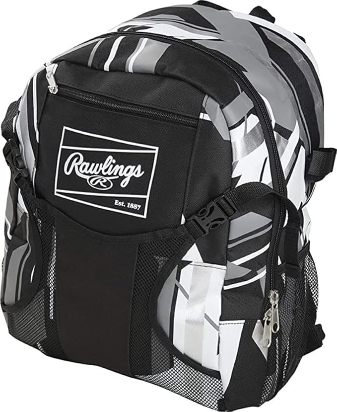 Rawlings- REMIX Backpack Equipment Bag, T-Ball & Youth Baseball/Softball | Black (Pack of 6)