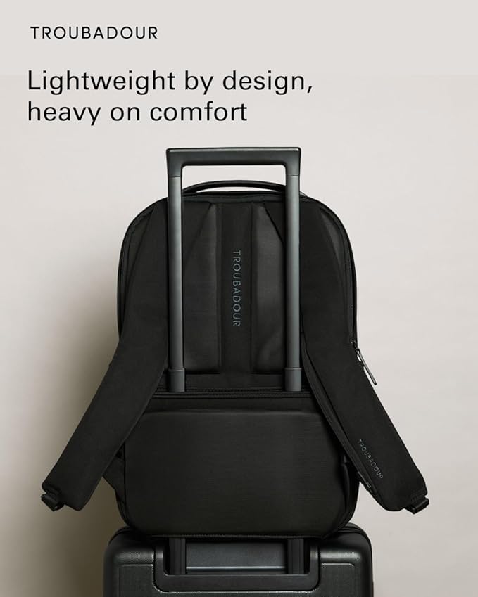 Troubadour Apex 3.0-22L Premium Laptop Backpack - Ergonomic & Water Resistant - Designed for Work and Travel - Black
