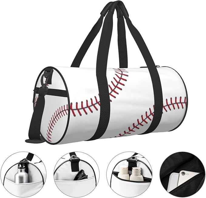 Baseball Funny Foldable Duffle Bag For Women - Workout Bag For Gym Men - Boy Gym Bag - Girls Small Weekender Duffel Bag - Packable Luggage Bag For Travel Sports