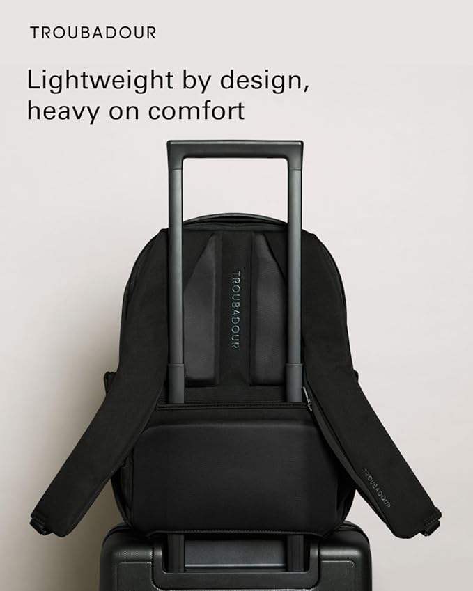 Troubadour Apex 3.0 Compact - 16L Premium Laptop Backpack - Ergonomic & Water Resistant - Designed for Work and Travel - Black