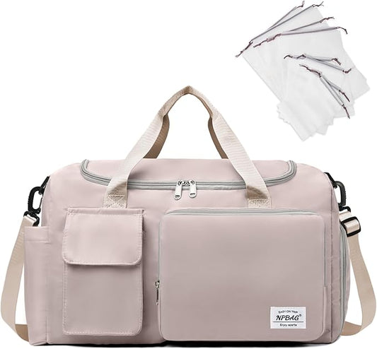 NPBAG Women Travel Duffel, Multi Functional Large Expandable Weekender Carry-on Tote, Gym Workout Overnight Bag, Mommy Hospital Bag for Labor and Delivery