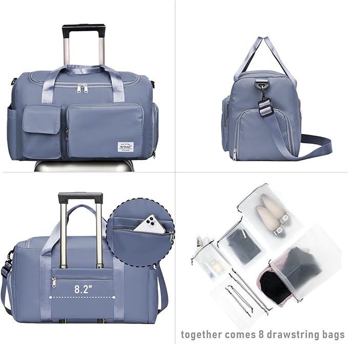 NPBAG Women Travel Duffel, Multi Functional Large Expandable Weekender Carry-on Tote, Gym Workout Overnight Bag, Mommy Hospital Bag for Labor and Delivery