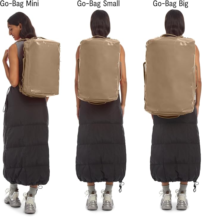 Baboon to the Moon Go-Bag Big Duffle Bag - Detachable Straps, Stylish, Compact, Large Travel Bag Lightweight, Durable, Water-Resistant for Men and Women (Kraft Paper)