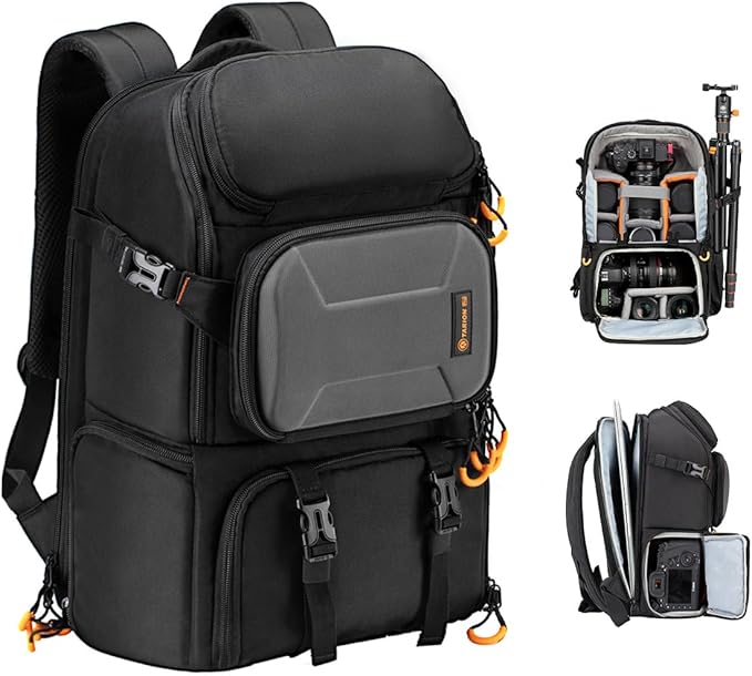 TARION 15L Camera Backpack Large Camera Bag with 15.6" Laptop Compartment & Side Access & Waterproof Raincover Outdoor Photography Hiking Travel Professional DSLR Backpack for Photographers(PBL)