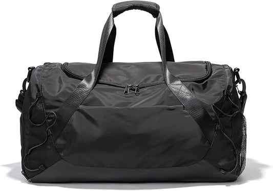 Gym Bag for Women Men Duffle Bag for Travel with Shoes Compartment and Wet Pocket Small Carry on Weekender Bags for Sports Overnight Fitness Yoga Dance Workout Swimming Hospital Tote (Black)