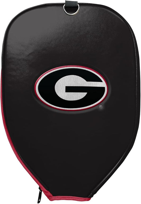 Officially Licensed Collegiate Pickleball Paddle Cover - Lightweight PU Leather Material - Durable Foam Interior Protection with Zippered Closure - Fits Most Paddles on the Market