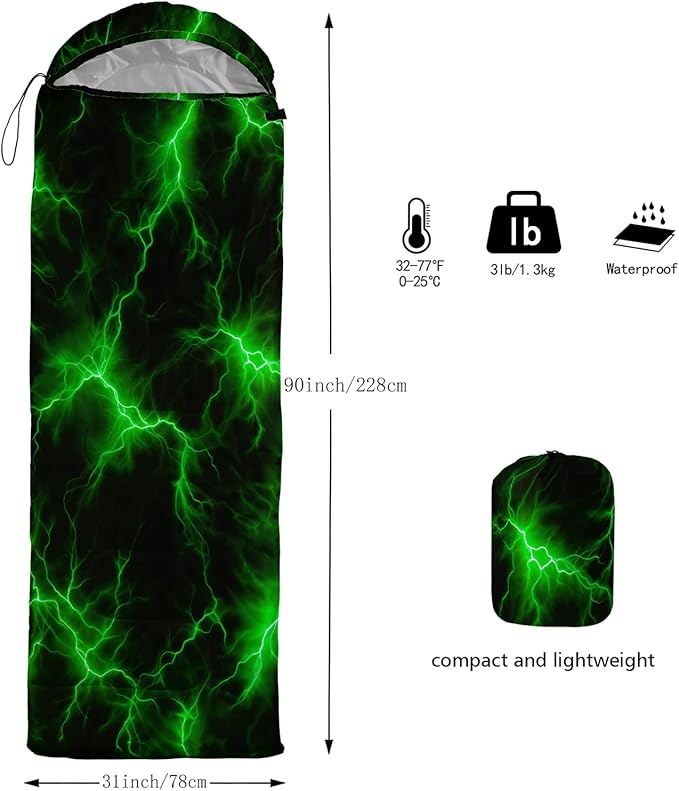 QOOMO Camping Sleeping Bags,3 Season Warm & Cool Weather,Lightweight,Waterproof Sleeping Bags for Adults & Kids,Traveling,and Outdoors,Camping Gear Equipment