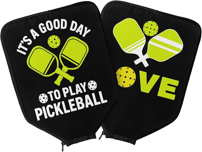 2PCS Pickleball Paddle Covers Case - Elongated Protective Paddle Case for Rackets Zipper Racket Sleeve with Mesh Pocket Protective Bag,Pickleball Accessories