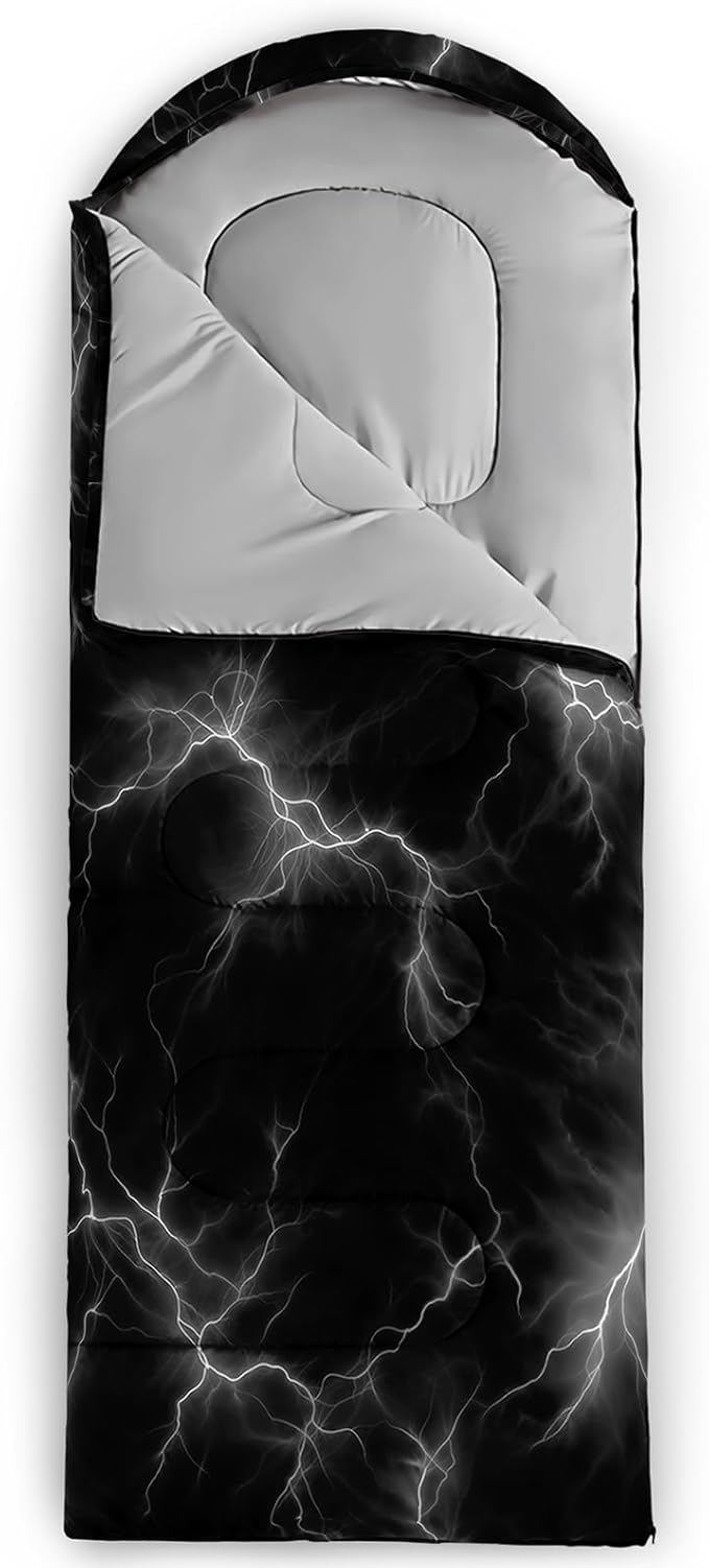 QOOMO Camping Sleeping Bags,3 Season Warm & Cool Weather,Lightweight,Waterproof Sleeping Bags for Adults & Kids,Traveling,and Outdoors,Camping Gear Equipment