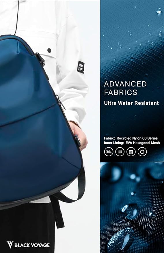 BlackVoyage Vortex Vacuum Seal Travel Backpack 60L Expandable Air Compression System Water Resistant TSA Lock Carry-On Suitcase Luggage Blue AERO - Vacuum Pump Included