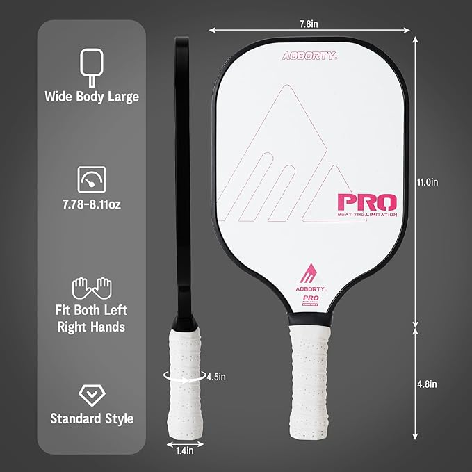 Pickleball Paddles 4 Pack - USAPA Light Graphite Premium Rackets Fiber Face & Polymer Honeycomb Core Pickleball Set with 4 Outdoor Indoor Balls Including Portable Carry Bag