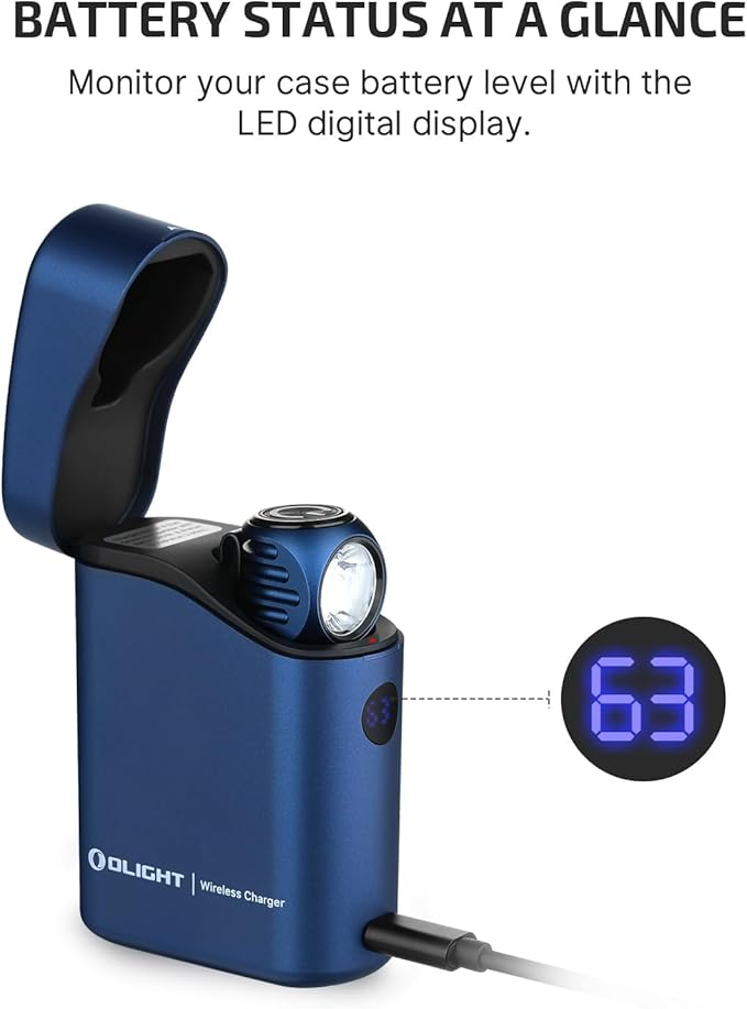 OLIGHT Perun 3 Mini Premium Headlamp 1250 Lumens with Type-C Charging Box, Rechargeable Headlight with Red Light Option,Perfect for Working, Hiking, Camping and Climbing (Midnight Blue)