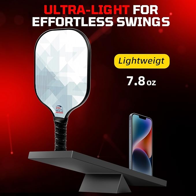 BAGAIL Pickleball Paddles, USAPA Approved Fiberglass Surface Pickleball Set, Lightweight Pickle Ball Rackets with 4 Balls, 1 Bag, Designed in California for Traction and Stability