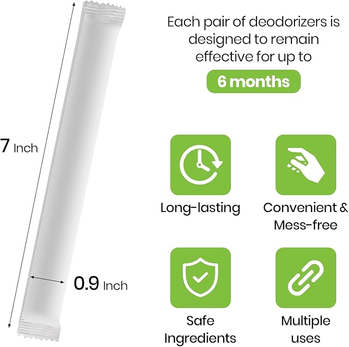 (4-Pack) Calvana Shoe Deodorizer, Refill Bags Compatible with GloveStix & StankStix, Odor Eliminator for Hockey & Lacrosse Gloves, Boxing & Soccer Gear, Gym Bags & Sports Equipment, Up to 6 Months