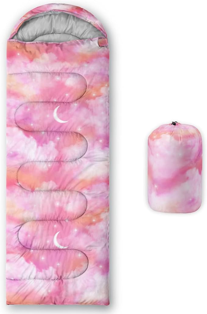 QOOMO Camping Sleeping Bags,3 Season Warm & Cool Weather,Lightweight,Waterproof Sleeping Bags for Adults & Kids,Traveling,and Outdoors,Camping Gear Equipment