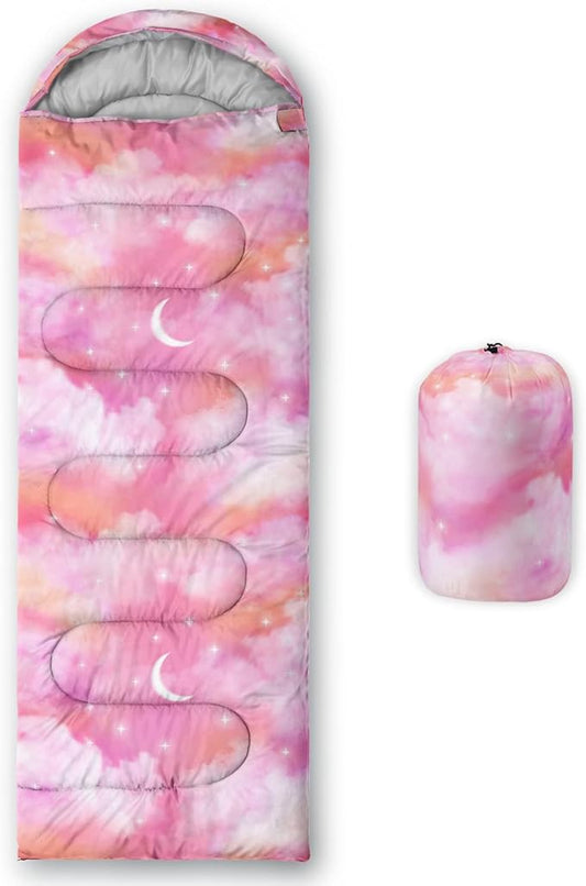 QOOMO Camping Sleeping Bags,3 Season Warm & Cool Weather,Lightweight,Waterproof Sleeping Bags for Adults & Kids,Traveling,and Outdoors,Camping Gear Equipment