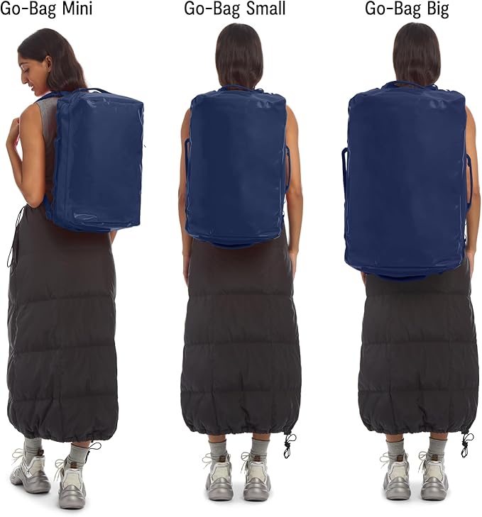 Baboon to the Moon Go-Bag Big Duffle Bag - Detachable Straps, Stylish, Compact, Large Travel Bag Lightweight, Durable, Water-Resistant for Men and Women (Navy)