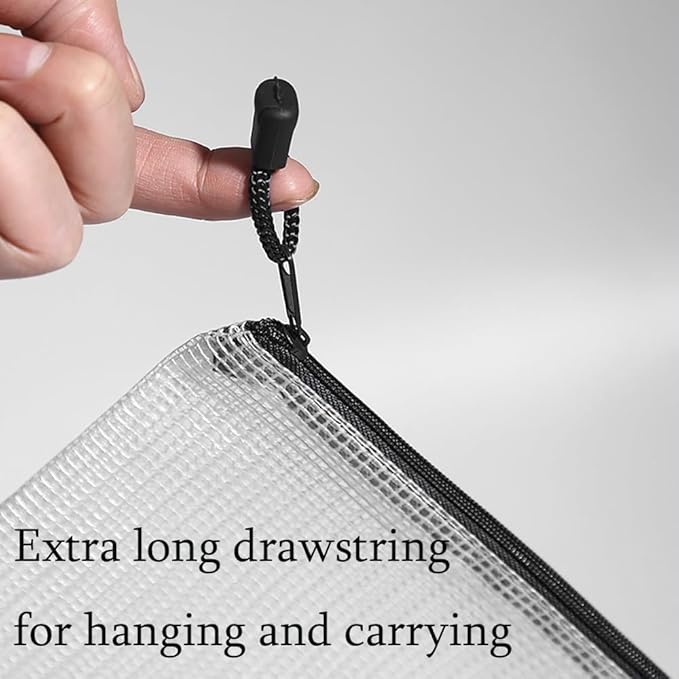 Mesh Pouch Bag,B5 Zipper Bag for Organizing Storage, Waterproof Zipper Pouch, 8" x 11"/21cm x 30cm, File Bag for School and Office Supplies (Black)