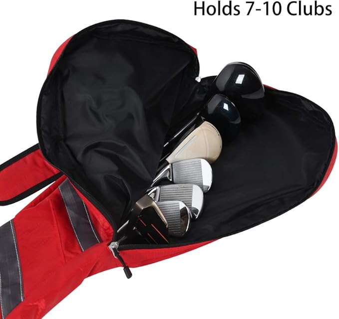 Big Teeth Golf Sunday Bag, Small Golf Bag Lightweight, Par 3 Golf Bag for A Few Clubs Driving Range, Practice with Carry Shoulder Strap Foldable Multi-Colour