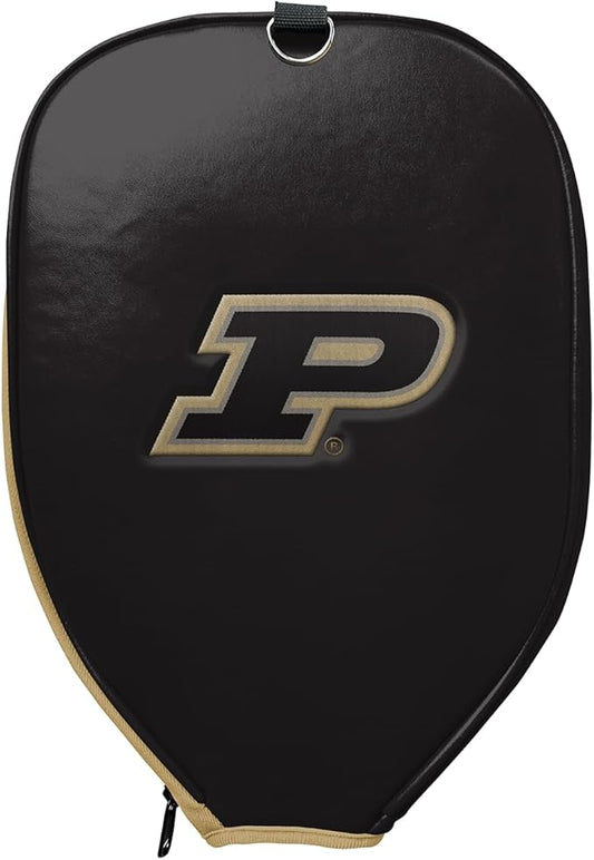 Officially Licensed Collegiate Pickleball Paddle Cover - Lightweight PU Leather Material - Durable Foam Interior Protection with Zippered Closure - Fits Most Paddles on the Market