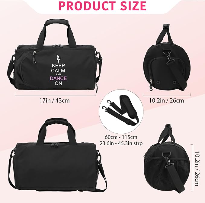 kilofly Girl's Ballet Dance Sports Gymnastics Gym Duffel Bag Travel Carry On