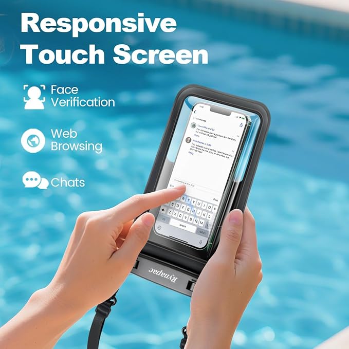 [Up to 8.5"] Waterproof Phone Pouch Bag - 2 Pack IPX8 Waterproof Phone Case for iPhone 17 16 15 14 Pro Max Galaxy S25 S24 Ultra, Touchscreen & Underwater Photography, Beach Cruise Travel Essentials