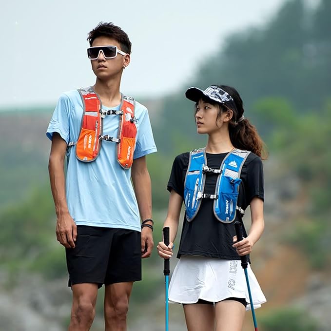 AONIJIE 5L Running Hydration Vest Pack with 9 Safety Pockets Adjustable & Lightweight Hydration Backpack for Marathon Race Hiking Cycling