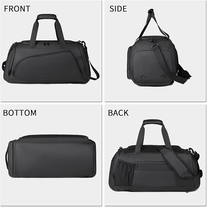45L Large Gym Bag Sport Duffle Backpack for Men Women, Water Resistant Fitness Sport Tote Bags Travel Weekend Overnight Carry on Bag with Shoe & Wet & Insulation Pocket & Laptop Compartment