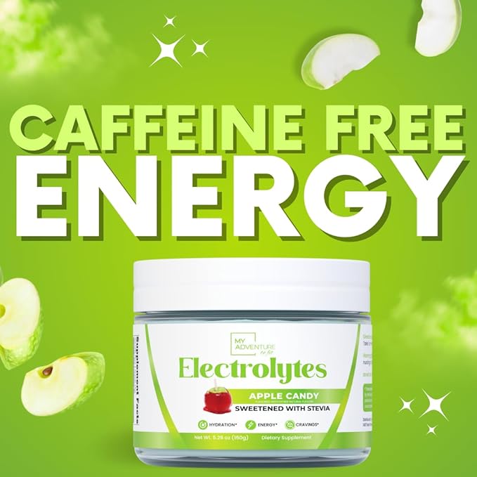 Zero Sugar - Apple Candy Electrolytes Powder - Refreshing Hydration - Caffeine Free Energy with All Natural Ingredients - Vegan, Keto, and Paleo - Sugar Free Electrolytes Drink Mix - with 30 Servings