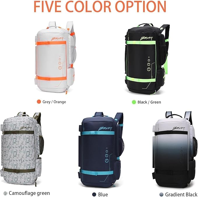 BE SMART 40L Extra Large Gym Backpack for Men, Big Gym Bag with Shoes Compartment, Waterproof Heavy Duty Duffel Bags, Men's Workout Backpacks for Outdoor Sport,Hiking,Camping,Travel