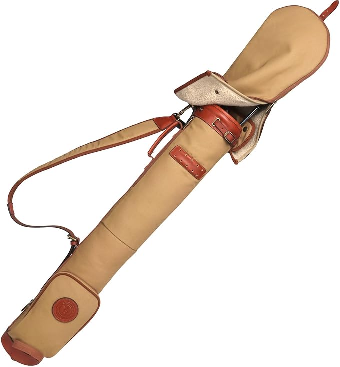 Tourbon Vintage Golf Club Carry Bags Travel Case - Canvas and Leather