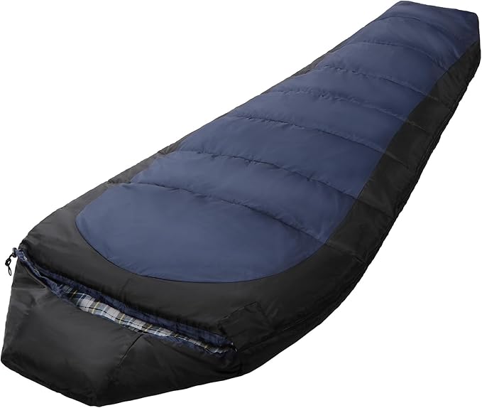 REDCAMP Cold Weather Mummy Sleeping Bag, Warm Flannel Cotton Sleeping Bag for Adults, Warm and Machine Washable Perfect for Winter Camping