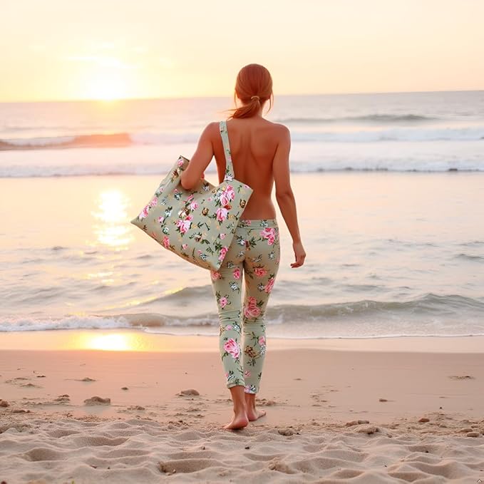 YHSHYZH Yoga Mats bag for Women, Canvas Bags for Yoga Mat & Blocks Women, Floral Gym Valentine's Day Gifts for Yoga Lover