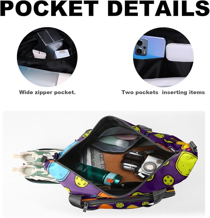 Vibrant Sports Multi Gym Bag for Women & Tennis Bag, Large Sports Duffel Bag Waterproof with Ventilated Shoe Compartment & Front Racket Sleeve, Lightweight Travel Weekender Overnight Bag