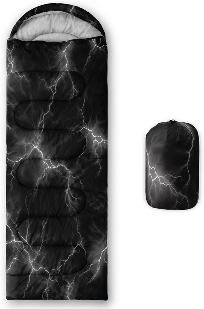 QOOMO Camping Sleeping Bags,3 Season Warm & Cool Weather,Lightweight,Waterproof Sleeping Bags for Adults & Kids,Traveling,and Outdoors,Camping Gear Equipment