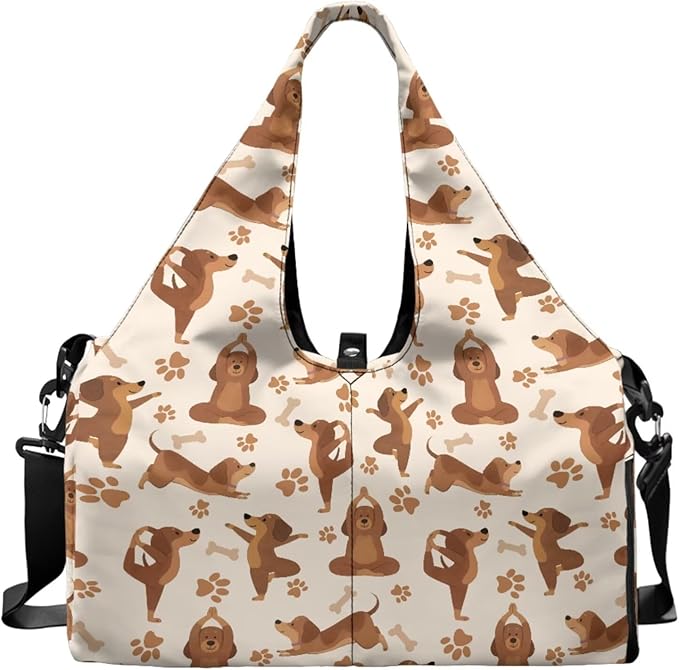 ZCFYGDX Yoga Gym Bag with Removable Adjustable Shoulder Strap, Shoe Compartment & Top Yoga Mat Holder 17.72x8.66x9.84in