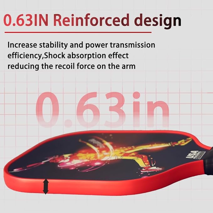 USAPA Approved Pickle Ball Rackets 2 Pack - Professional Hybrid Carbon-Glass Fiber, 16mm Honeycomb Core Complete Pickle Ball Set with Indoor/Outdoor Balls & Carry Bag, Unisex Design