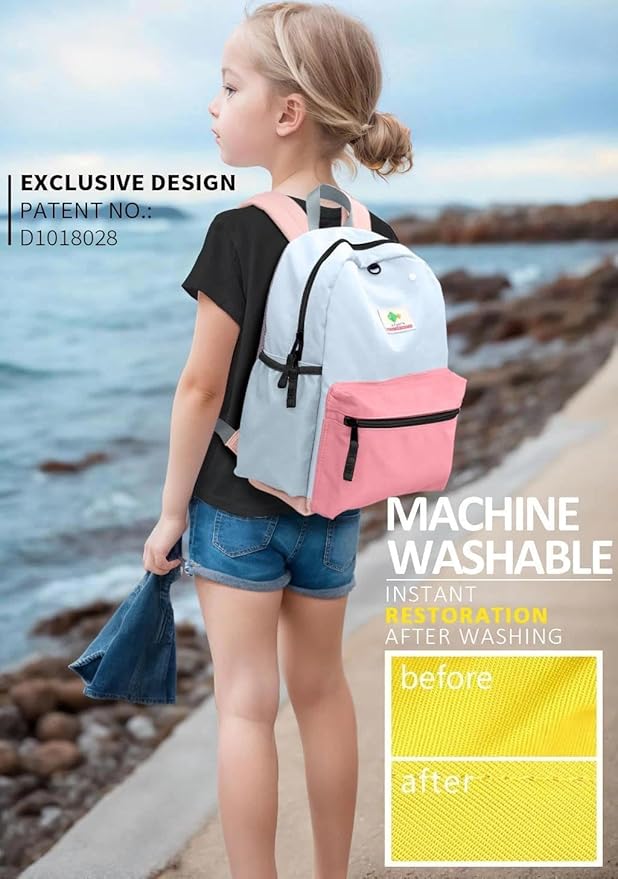 atgark Kids Backpack, 1.0L, Cotton Candy, Kindergarten Elementary School, Lightweight, Soft Shell, Zipper, Unisex, Little Kid, Nylon, 13"H Fit A4 Folder, Adjustable Straps