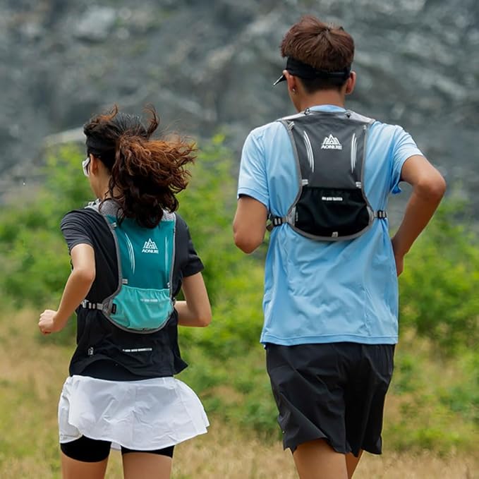 AONIJIE 5L Running Hydration Vest Pack with 9 Safety Pockets Adjustable & Lightweight Hydration Backpack for Marathon Race Hiking Cycling