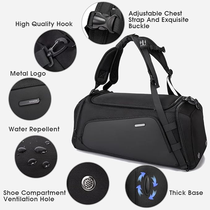 BANGE Gym Sports Duffel Backpack for Man & Women…
