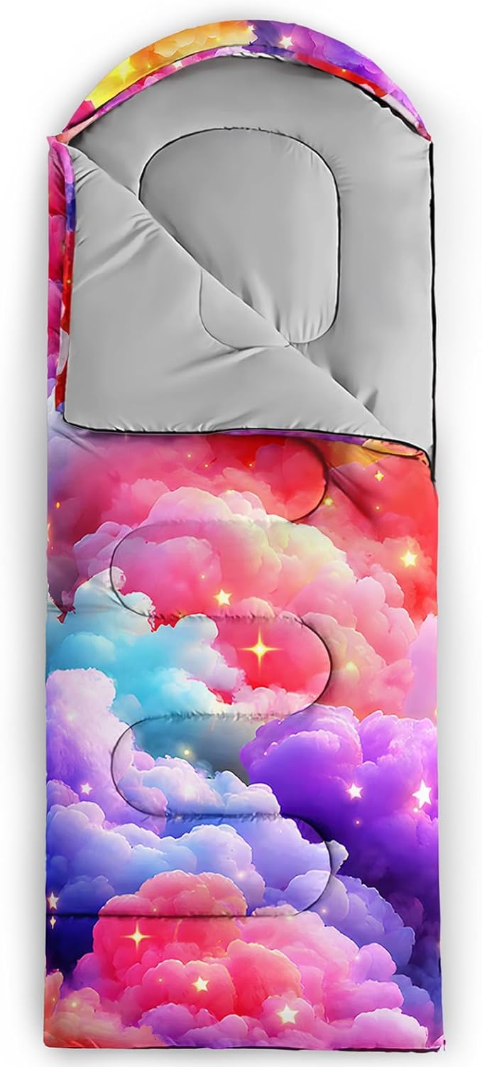 QOOMO Camping Sleeping Bags,3 Season Warm & Cool Weather,Lightweight,Waterproof Sleeping Bags for Adults & Kids,Traveling,and Outdoors,Camping Gear Equipment