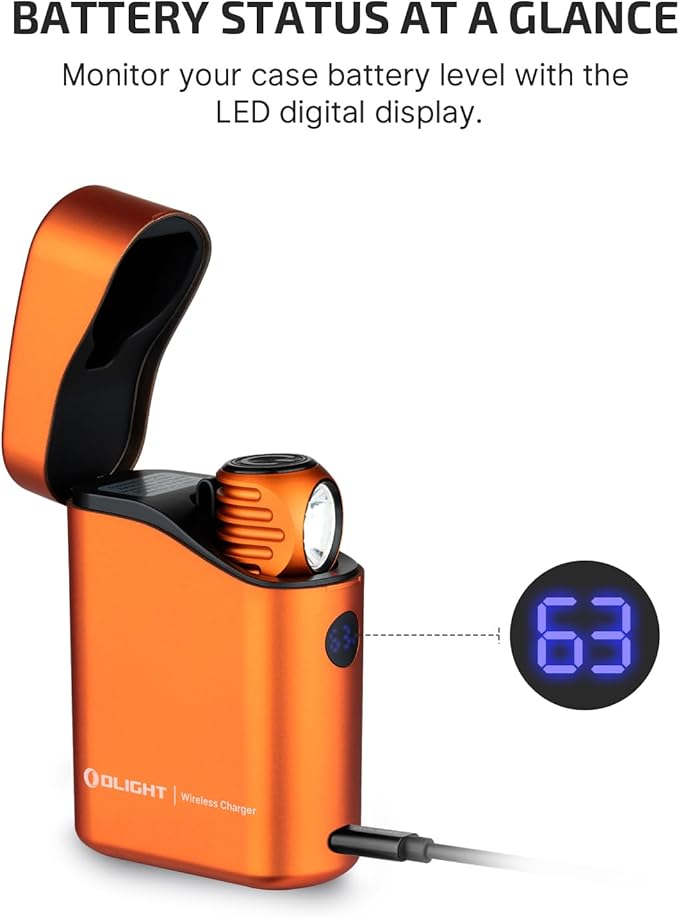 OLIGHT Perun 3 Mini Premium Headlamp 1250 Lumens Flashlight with Type-C Charging Box, Rechargeable Headlight with Red Light Option,Perfect for Working, Hiking, Camping and Climbing (Orange)