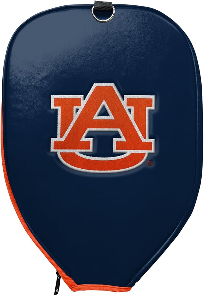 Officially Licensed Collegiate Pickleball Paddle Cover - Lightweight PU Leather Material - Durable Foam Interior Protection with Zippered Closure - Fits Most Paddles on the Market
